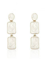 Curveins Square Enamel Drop Earrings