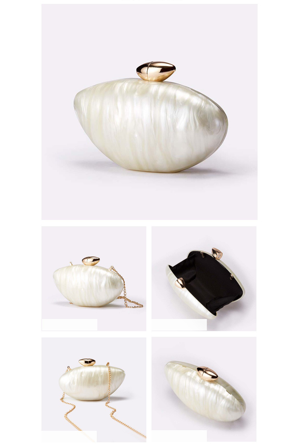 Curveins Trendy Bullet-Shaped Sleek Metallic Finish and Compact Design Evening Bag