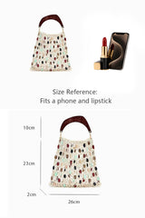 Curveinse Handmade Beaded Woven Hollow Tote Bag