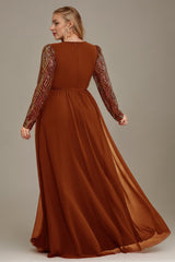 Curveins Plus Size V-Neck Sequin Bodycon Maxi Dress