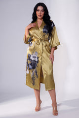 Curveins Plus Size Ice Silk Breathable Soft Cooling Summer Night Robe