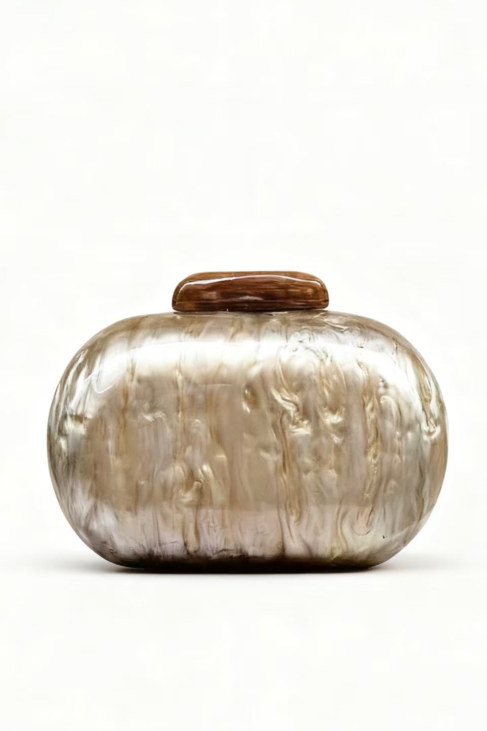 Curveins Artistic Sophisticated Stylish Minimalist Oval Shell Acrylic Handbag