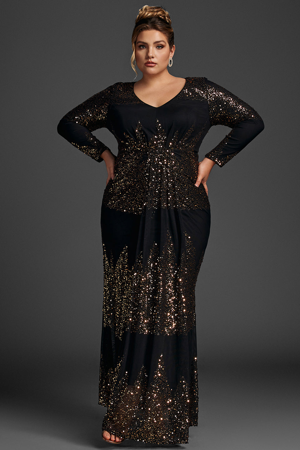 Curveins Plus Size Sequin Maxi Dress