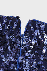 Curveins Plus Size Square Neck Short Sleeve Sequin Bodycon Maxi Dress