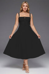 Curveins Plus Size Strap Fishbone Corset Midi Dress