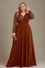 Curveins Plus Size V-Neck Sequin Bodycon Maxi Dress