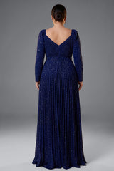 Curveins Plus Size V Neck Short Sleeve Ruched Waist Flowy Elegant Maxi Dress