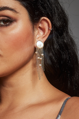 Curveins Pearl Fringe Earrings