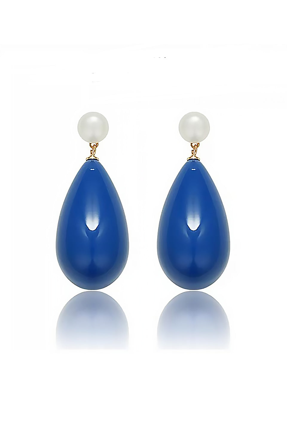 Curveins Blue Tear-Shaped Stud Earrings