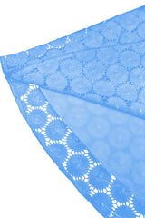 Curveins Plus Size Lace Hollow Detail Round Neck Short Sleeve Waist Defining Midi Dress