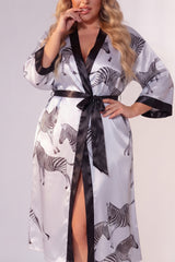 Curveins Plus Size Ice Silk Breathable Soft Cooling Summer Night Robe