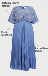 Curveins Plus Size V-Neck Sequin Glitter High-Low Maxi Dress