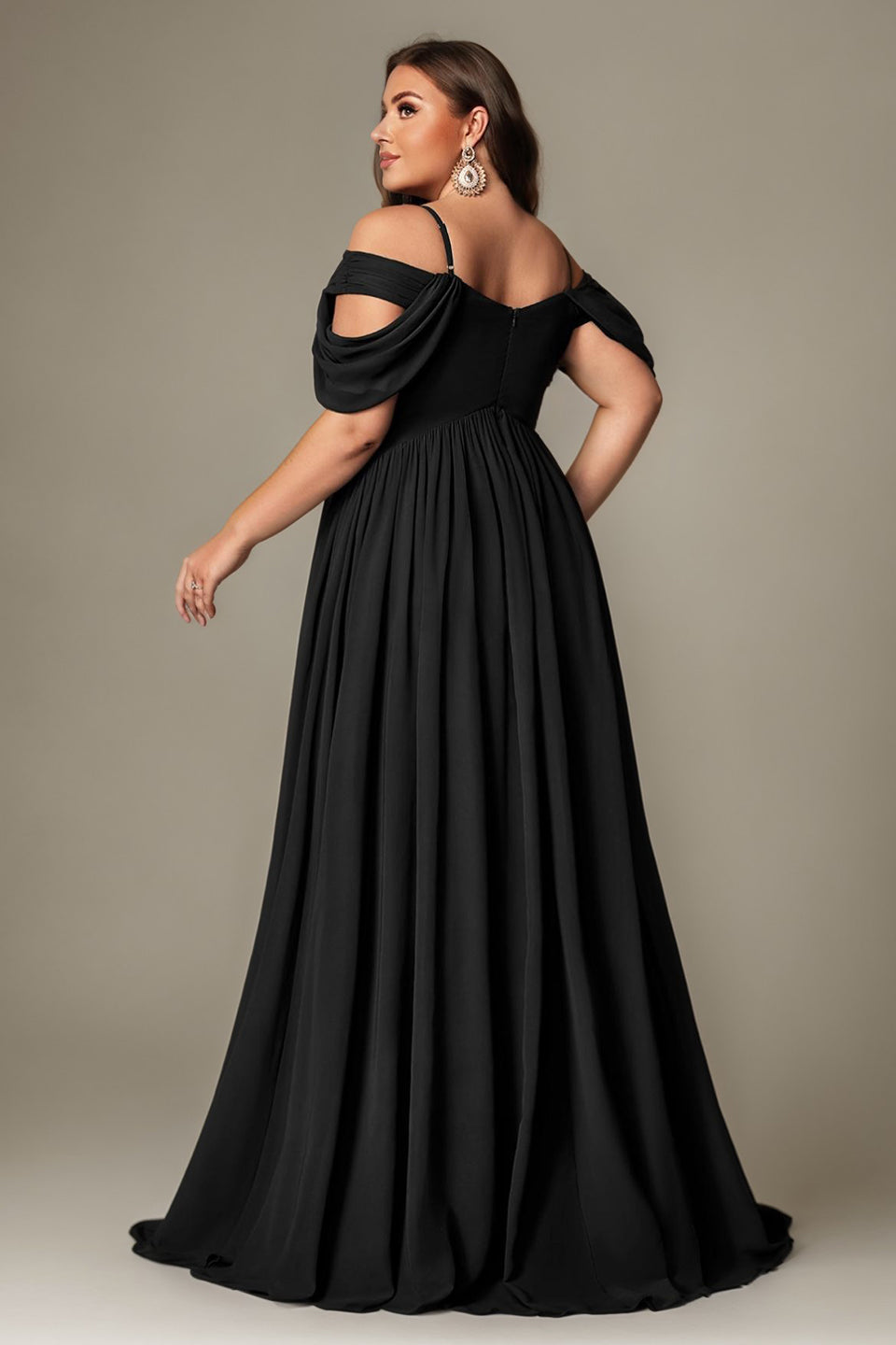 Curveins Plus Size Off-Shoulder Short Sleeve A-Line Maxi Dress 28/5X / Red