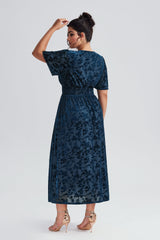 Curveins Plus Size Velvet Plain Maxi Dress