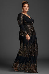 Curveins Plus Size Sequin Maxi Dress