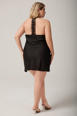 Curveins Plus Size Cropped Lace Spaghetti Strap Sleepwear with Elegant Back Detail