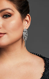 Curveins Modern Silver Leaf Drop Earrings