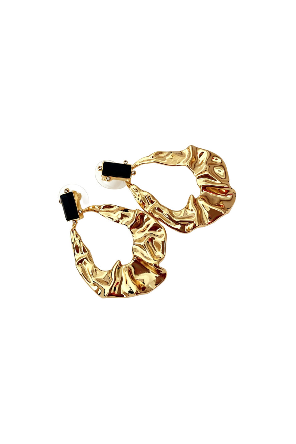 Curveinse Sculptural Irregular Metallic Teardrop Statement Earrings