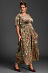 Curveins Plus Size Velvet Plain Maxi Dress