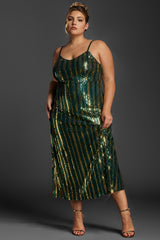 Curveins Plus Size Sequin Sleeveless Maxi Dress