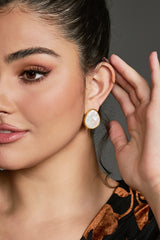 Curveins Chic Simple Shell Geometric Circle Earrings
