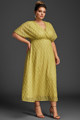 Curveins Plus Size Surplice Ruched Dress