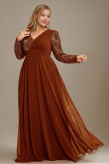 Curveins Plus Size V-Neck Sequin Bodycon Maxi Dress