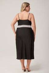 Curveins Plus Size Cami Nightdress with Waist Cut-Out Detail, Flirty White Summer Sleepwear