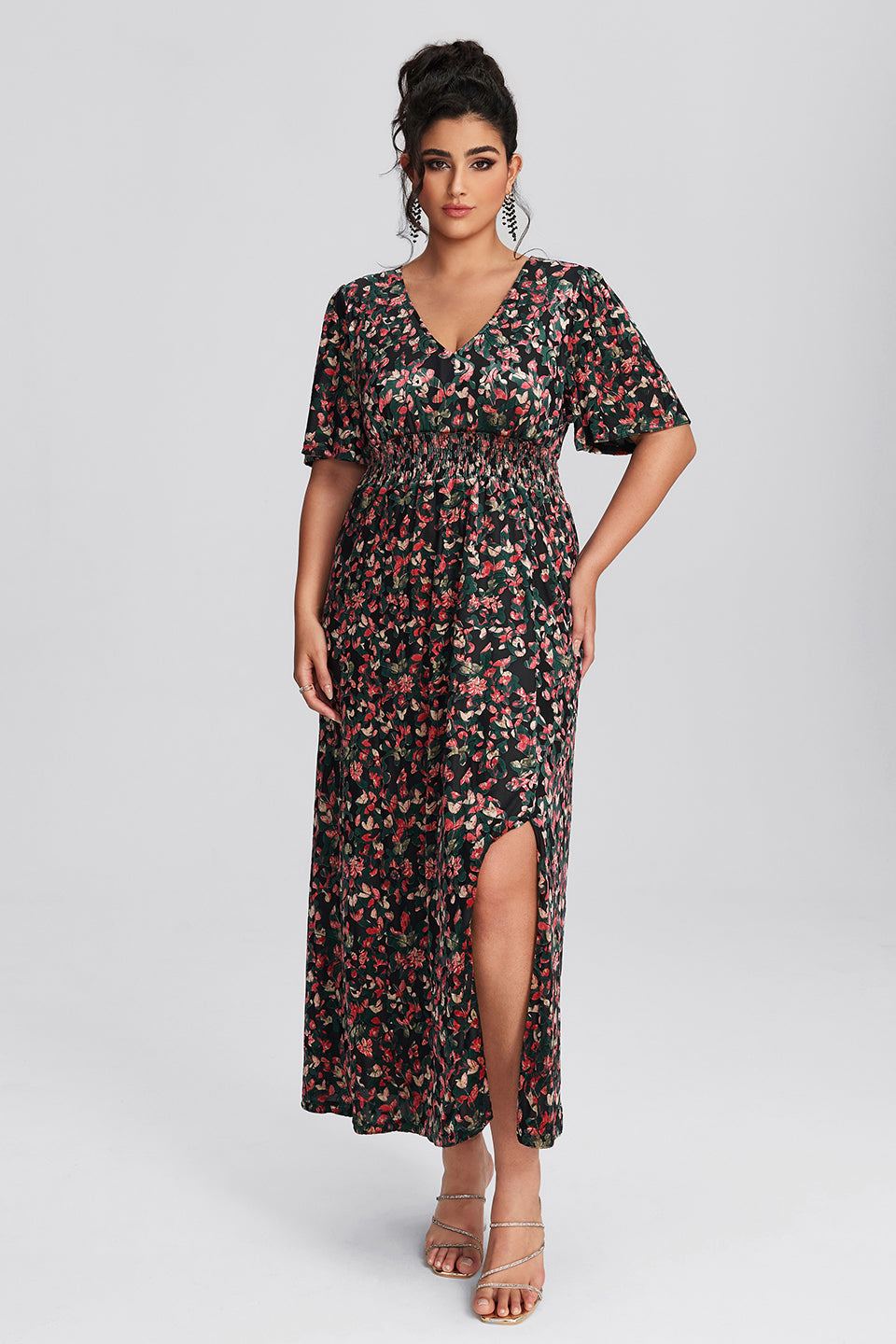 Plus Size Floral Dresses front1