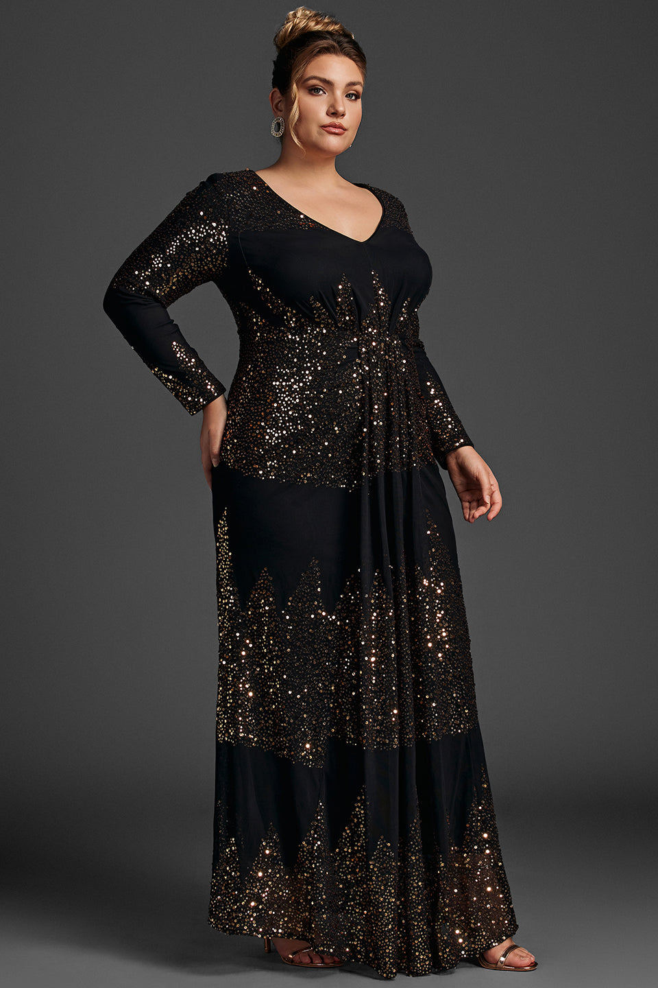 Curveins Plus Size Sequin Maxi Dress