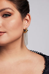 Curveinse Minimalist Metal Geometric Chain Tassel Earrings