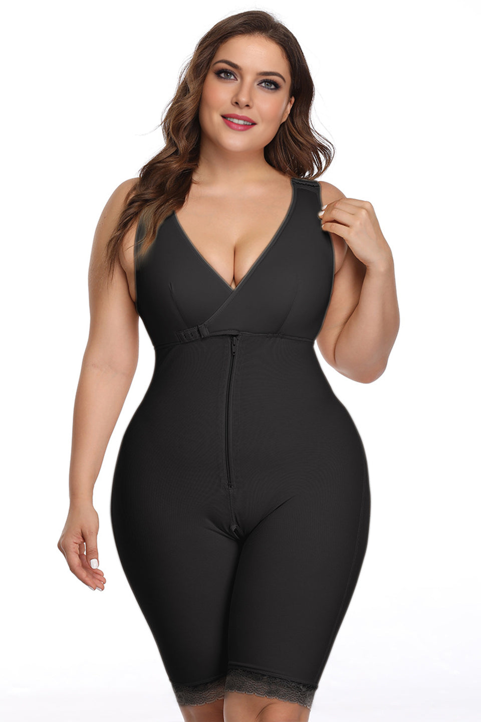 Curveins Plus Size High-Waist Lifting Full Body Shaper Tummy Control Bodysuit