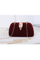 Curveins Elegant Velvet Metal Leaf Clutch Chic Compact Design Bag