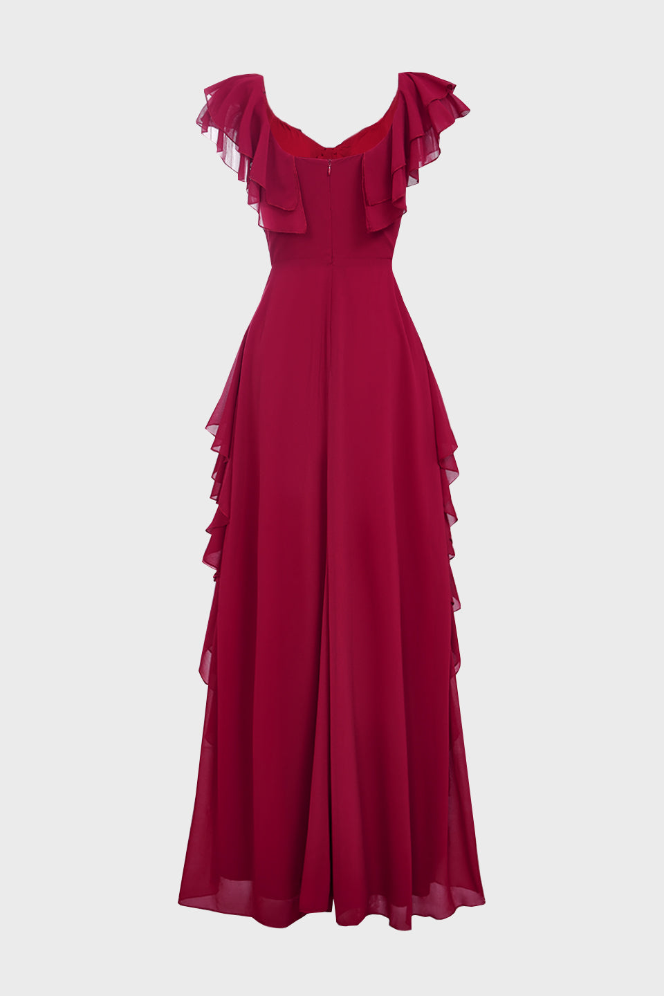 Curveins Plus Size V Neck Short Sleeve Pleated Waist Flowy Tiered Maxi Dress