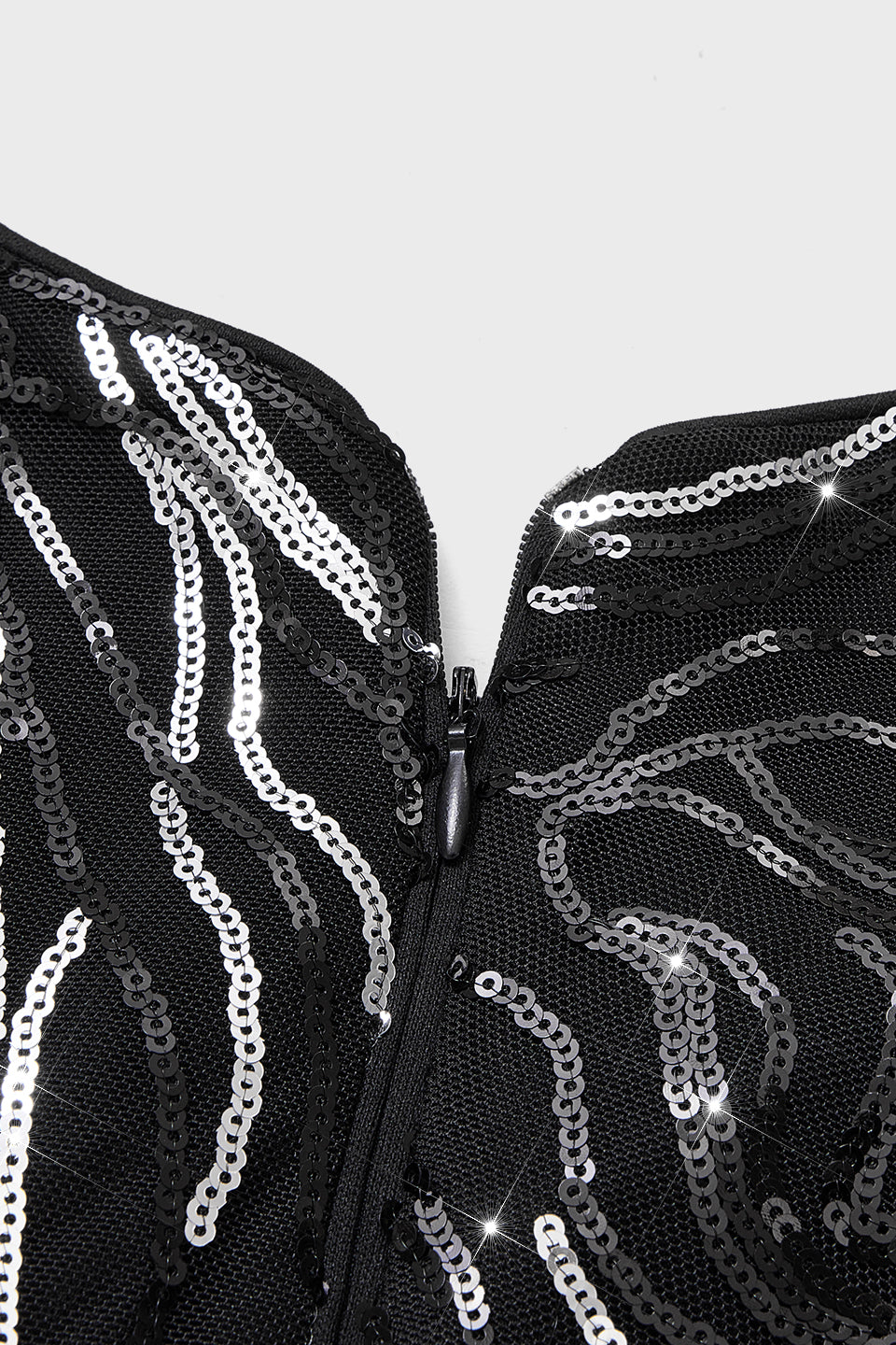 Curveins Plus Size Square Neck Long Sleeve Striped Sequin A-Line Maxi Dress