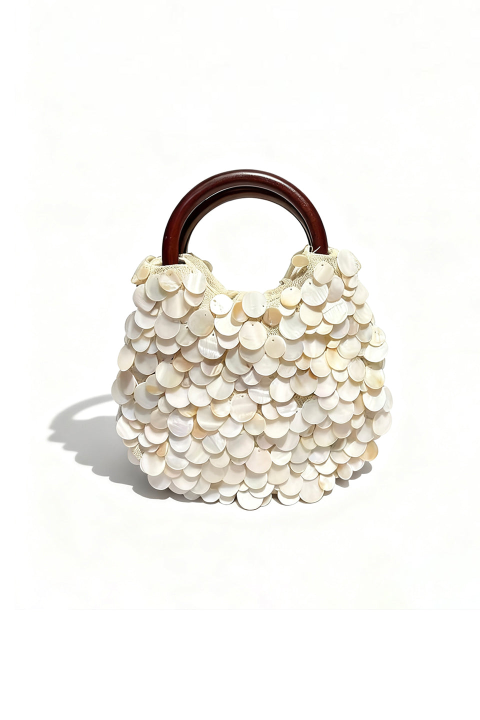 Curveins Handmade Beaded Pearl Shell Bag