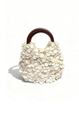 Curveins Handmade Beaded Pearl Shell Bag