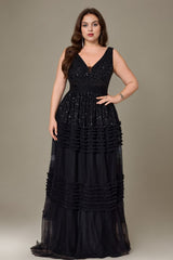Curveins Plus Size V Neck Short Sleeve Ruched Waist Elegant Flowy Summer Maxi Dress