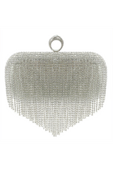 Curveins Vivian Rhinestone Fringe Evening Bag