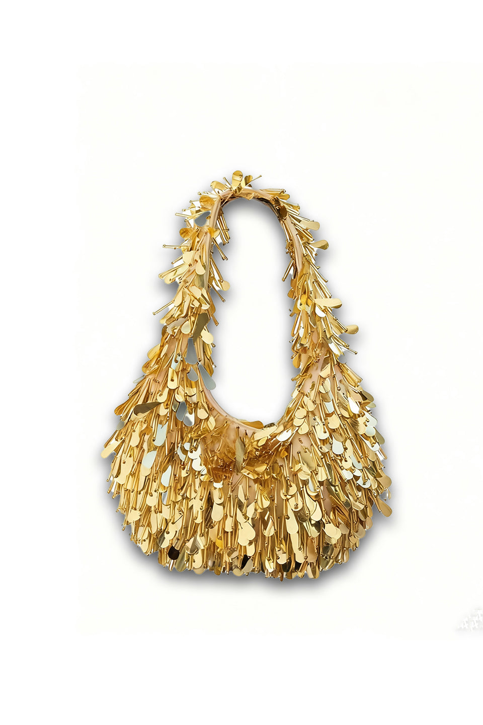Curveins Vintage Sequin Beaded Tote Bag with Tassel Design