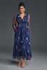 Curveins Plus Size V-Neck Floral Mesh Maxi Dress