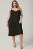 Curveins Plus Size Satin Cowl Neck Spaghetti Strap Loose Fit Sleep Dress