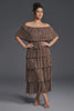 Curveins Plus Size Off-Shoulder Pleated Tiered Maxi Dress