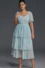 Curveins Plus Size V-Neck Ruffle Hem Tiered Maxi Dress