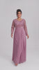 Curveins Plus Size V Neck Long Sleeve Sequin Cinched Waist Elegant Maxi Dress