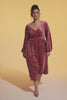 Curveins Plus Size V-Neck Long Sleeves Floral Midi Dress