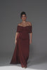 Curveins Plus Size Off-Shoulder One Side Tie Bodycon Maxi Dress