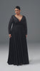 Curveins Plus Size Elegant V-Neck Sequin Maxi Dress