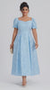 Curveins Plus Size V Neck Short Sleeve Printed Ruched Waist Elegant Maxi Dress