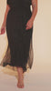 Curveins Plus Size Patchwork Mesh Off Shoulder Maxi Dress